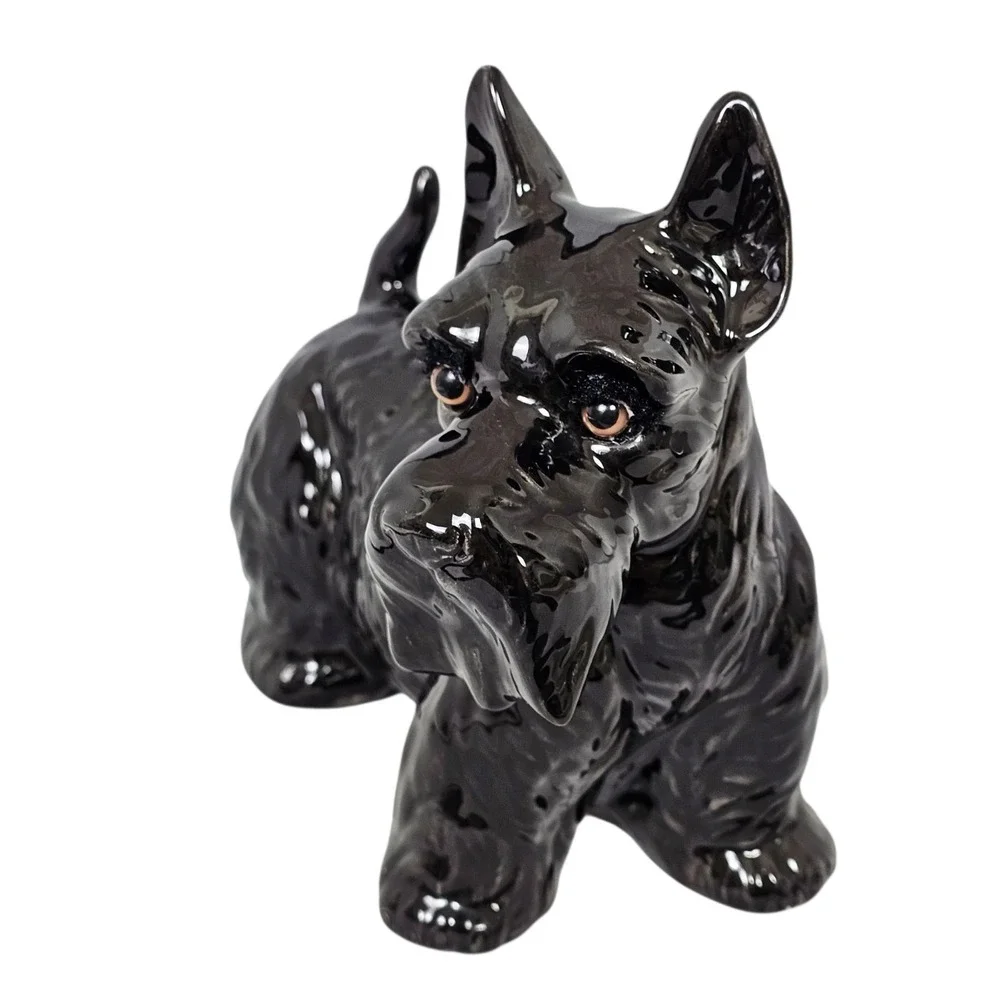 Vintage‎ Mid Century Scottish Terrier Figurine Large Ceramic Decor Scottie Dog